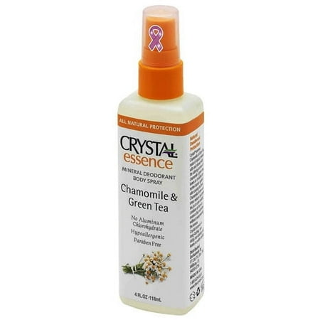French Transit Crystal Essence Mineral Deodorant Body Spray, Chamomile, Green Tea, 4 Oz, 3 Pack