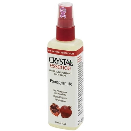French Transit Crystal Essence Mineral Deodorant Body Spray, Pomegranate, 4 Oz, 2 Pack