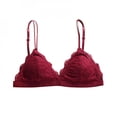 thumbnail image 1 of French Triangle Cup No Steel Ring Bra Sexy Deep V Lace Underwear Thin Bra, 1 of 5