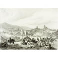 thumbnail image 1 of French Troops Attack Bezalu Girona Spain During The Napoleonic Wars In 1808 19th Century Lithograph by Engelmann After 3 Poster Print, Large - 34 x 24, 1 of 1