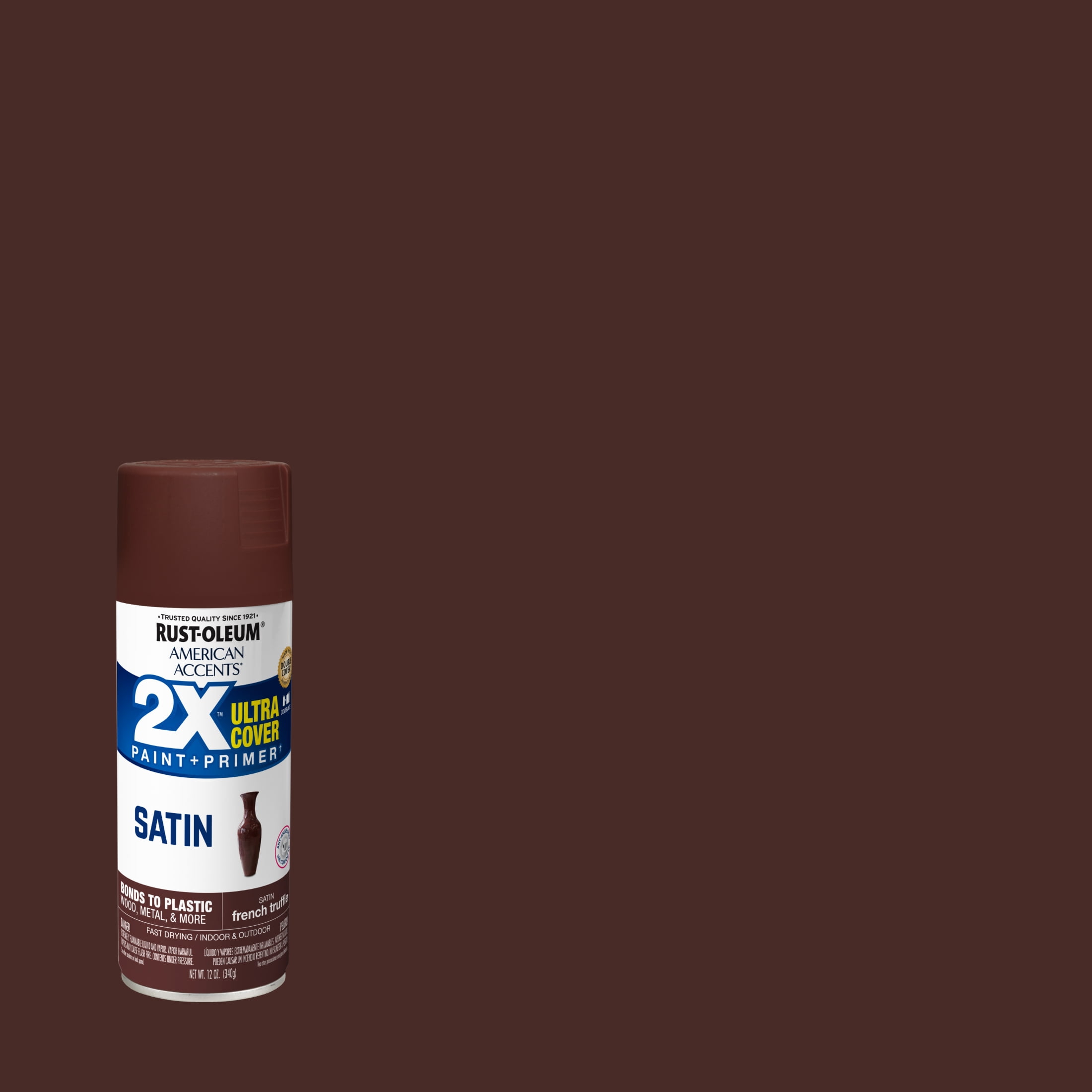 6 Pack, French Truffle, Rust-Oleum American Accents 2X Ultra Cover Satin Spray Paint-393568, 12 oz