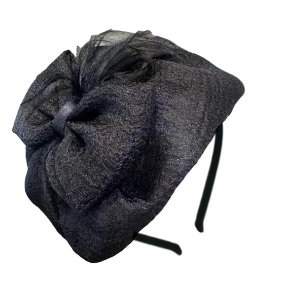 French Tulle Bowtie Half Caps 1920s Fascinator Hairband Women Party Props Dressingup Accessories Headpiece