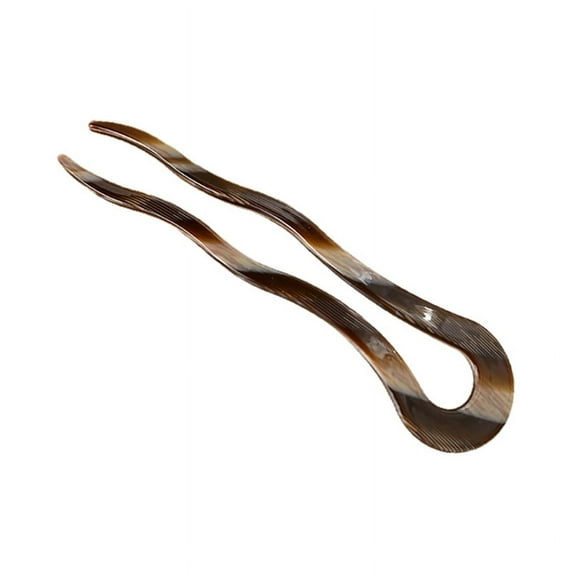 French Twist Hair Stick Clip Vintage Celluloid Acetate Large Wavy U-Shaped Hairpin Tortoise Shell Updo Chignon Pin Bun Holder Barrette Styling Accessories