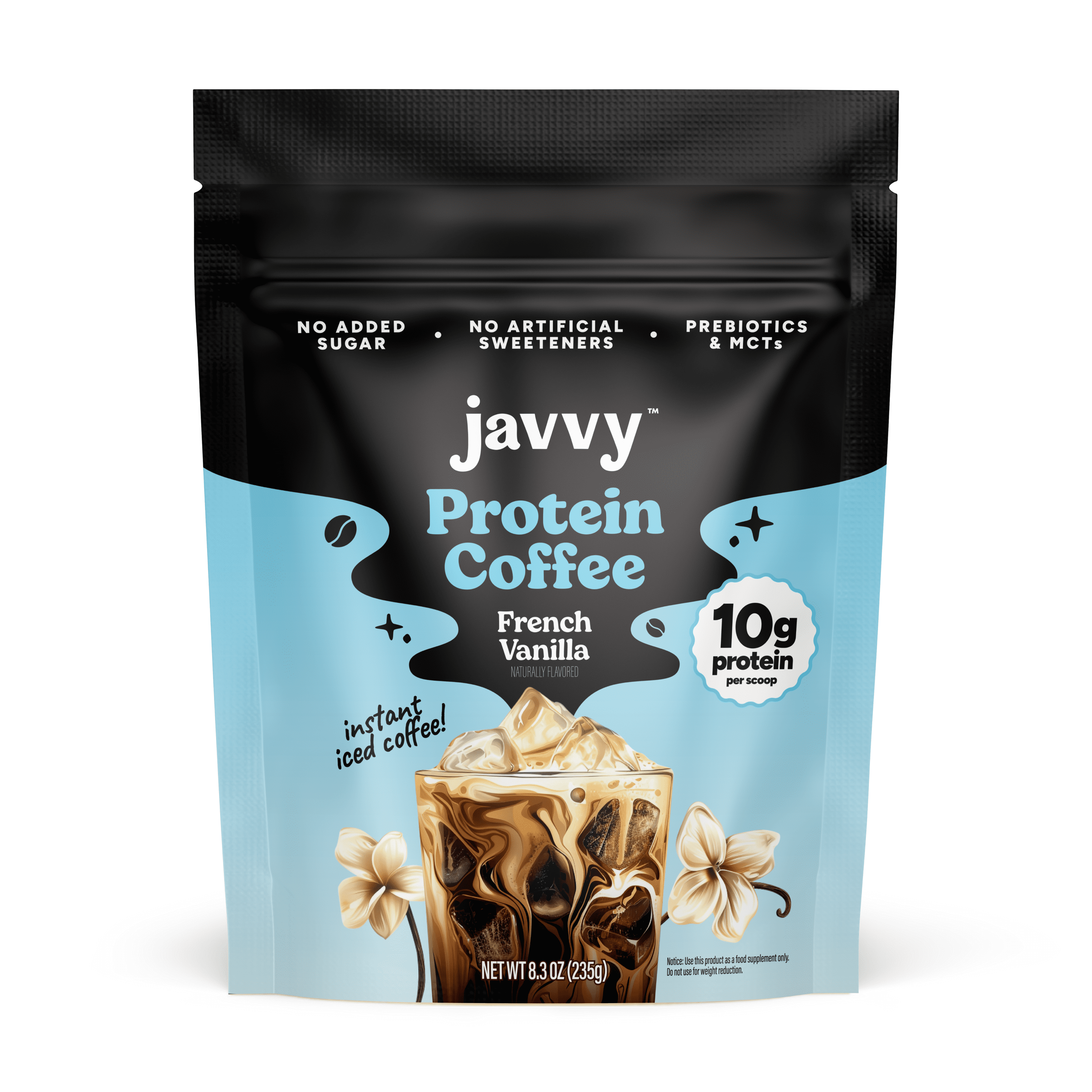 Javvy French Vanilla Protein Instant Coffee, 8.3 oz