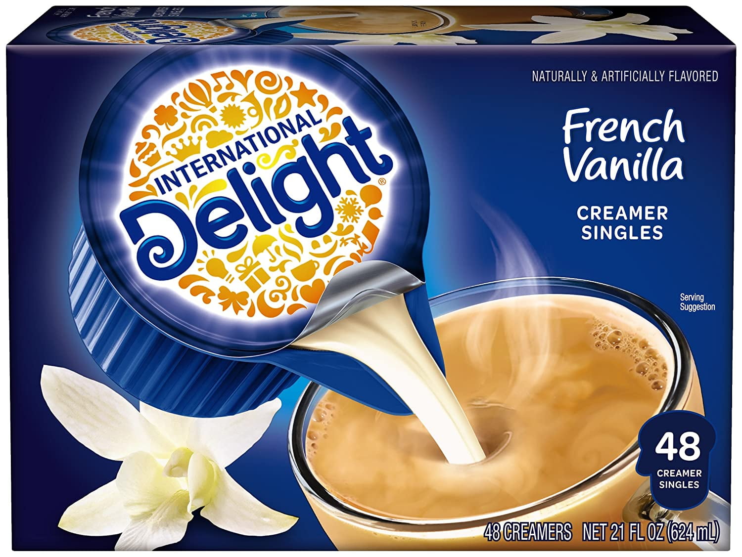 , French Vanilla, SingleServe Coffee Creamers, 48 Count (Pack Of 4), Shelf Stable NonDairy