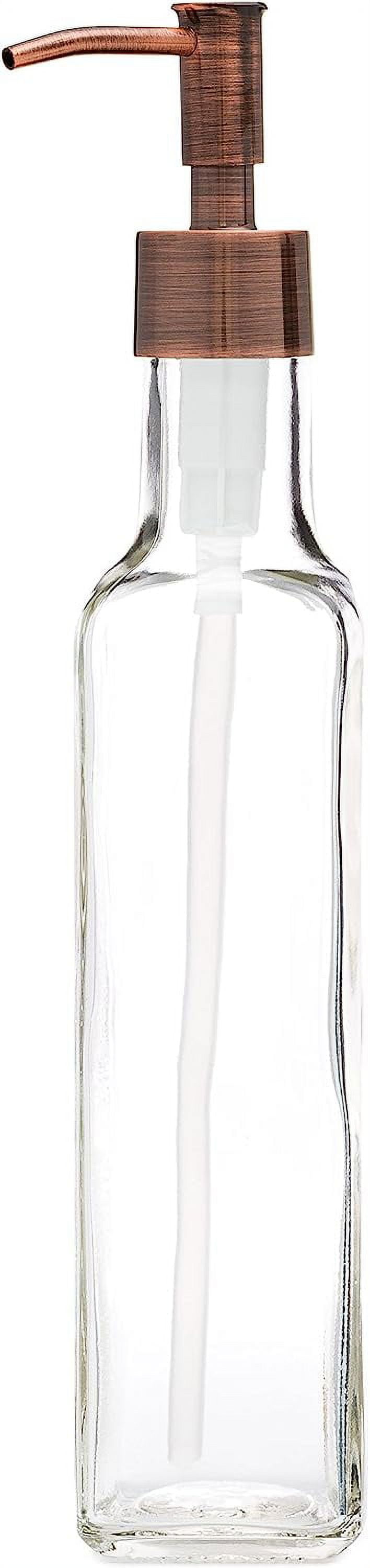 French Vessel Glass Soap Dispenser with Metal Pump Refillable Hand