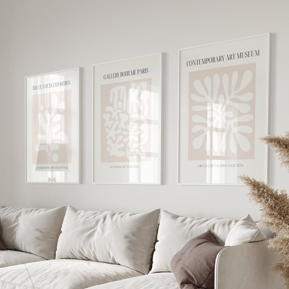 French Village Prints Set Of 3, Country Field Landscape Wall Art ...