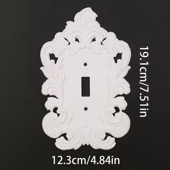 French Vintage White Carved Wall Socket Cover - Elegant Hollow Pattern Switch Plate Decoration