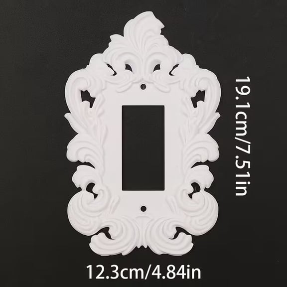 French Vintage White Carved Wall Socket Cover - Elegant Hollow Pattern Switch Plate for Home Decor