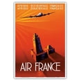 thumbnail image 1 of French West Africa - French Equatorial Africa - France - Vintage Airline Travel Poster by Edmond Maurus c.1940 - Master Art Print (Unframed) 13in x 19in, 1 of 4