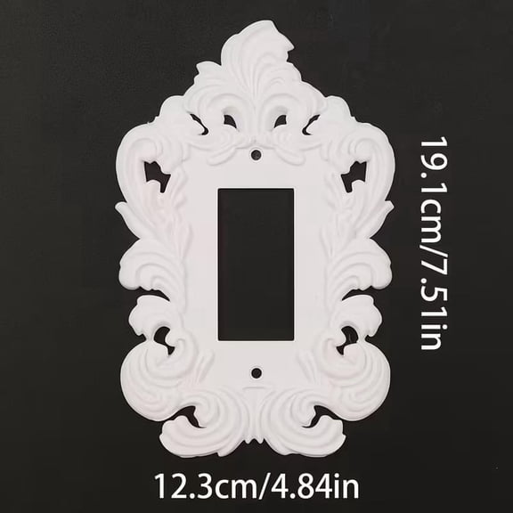 French White Carved Socket Decoration Frame - Elegant Hollow Pattern Wall Switch Cover for Home Decor