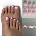 thumbnail image 1 of French White Edge Retro Gradient Nail Wear Toe, 1 of 5