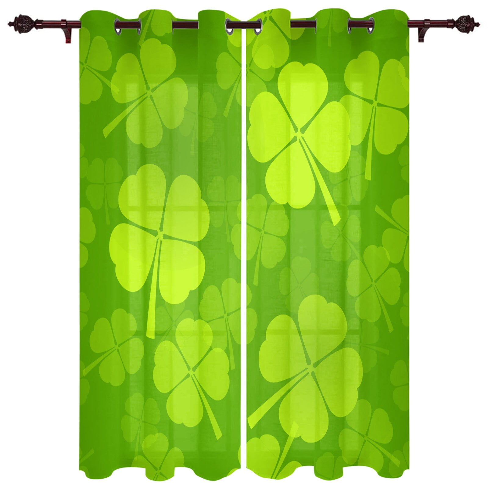 French Window Curtains FourLeaf Clover Box Fresh Living Dining Room