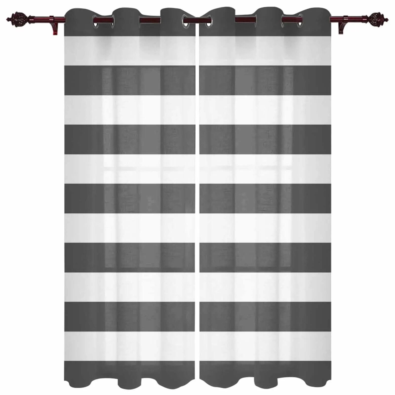 French Window Curtains Stripes Pink Simple Living Dining Room Kids ...