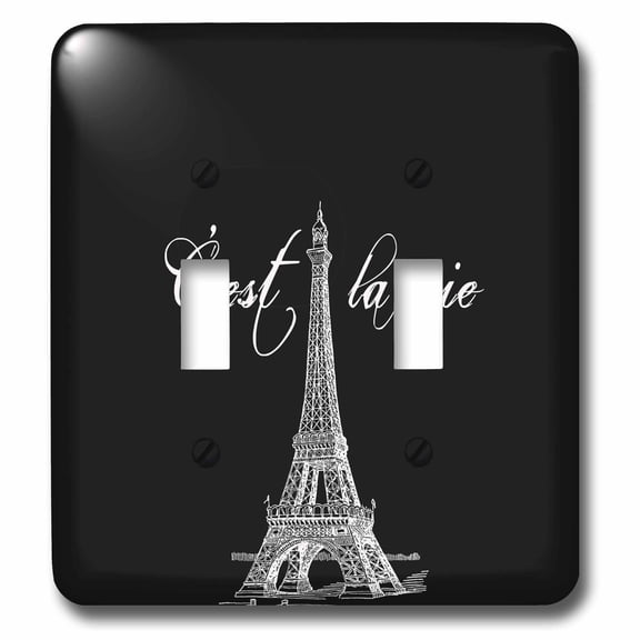 French black and white Eiffel Tower double toggle switch lsp-178953-2