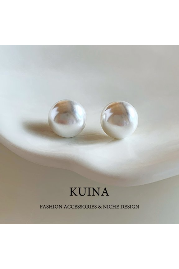 French buns pearl earrings women's sterling silver needle earrings new explosive models of light luxury senior sense of temperament earrings