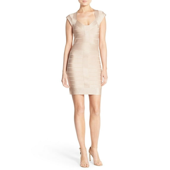 French connection Women's Banded Bodycon Dress (10, Cupid Lurex)