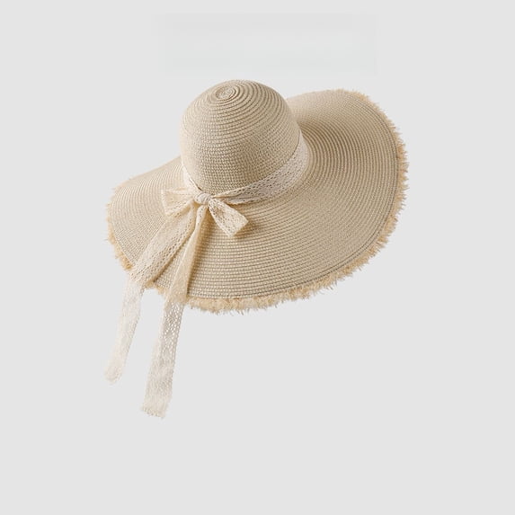 French flat topped straw hat, women's big head circumference, beach top hat, woven sun protection hat, summer