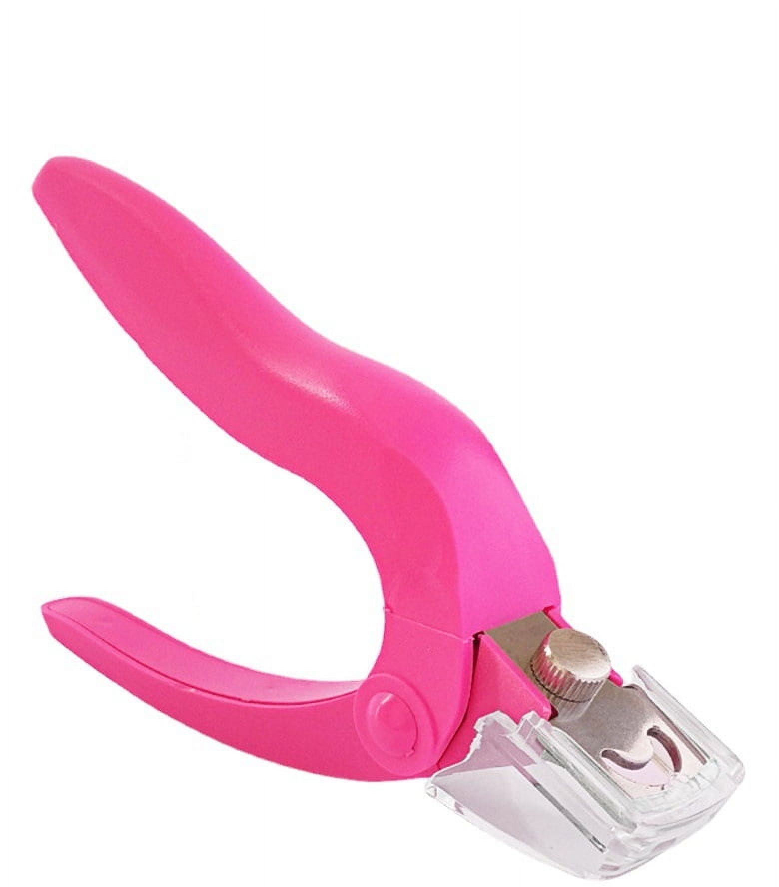 French nail clippers Fake nails one cutter Sharp plastic Ushaped clipper (Pink)(1pc)