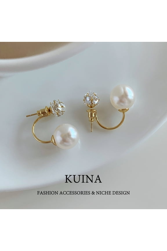 French pearl earrings female new explosive models of light luxury and elegant senior sense of atmosphere earrings niche versatile ear jewelry