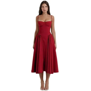 French retro long dress with palace style dopamine dressing and camisole dress