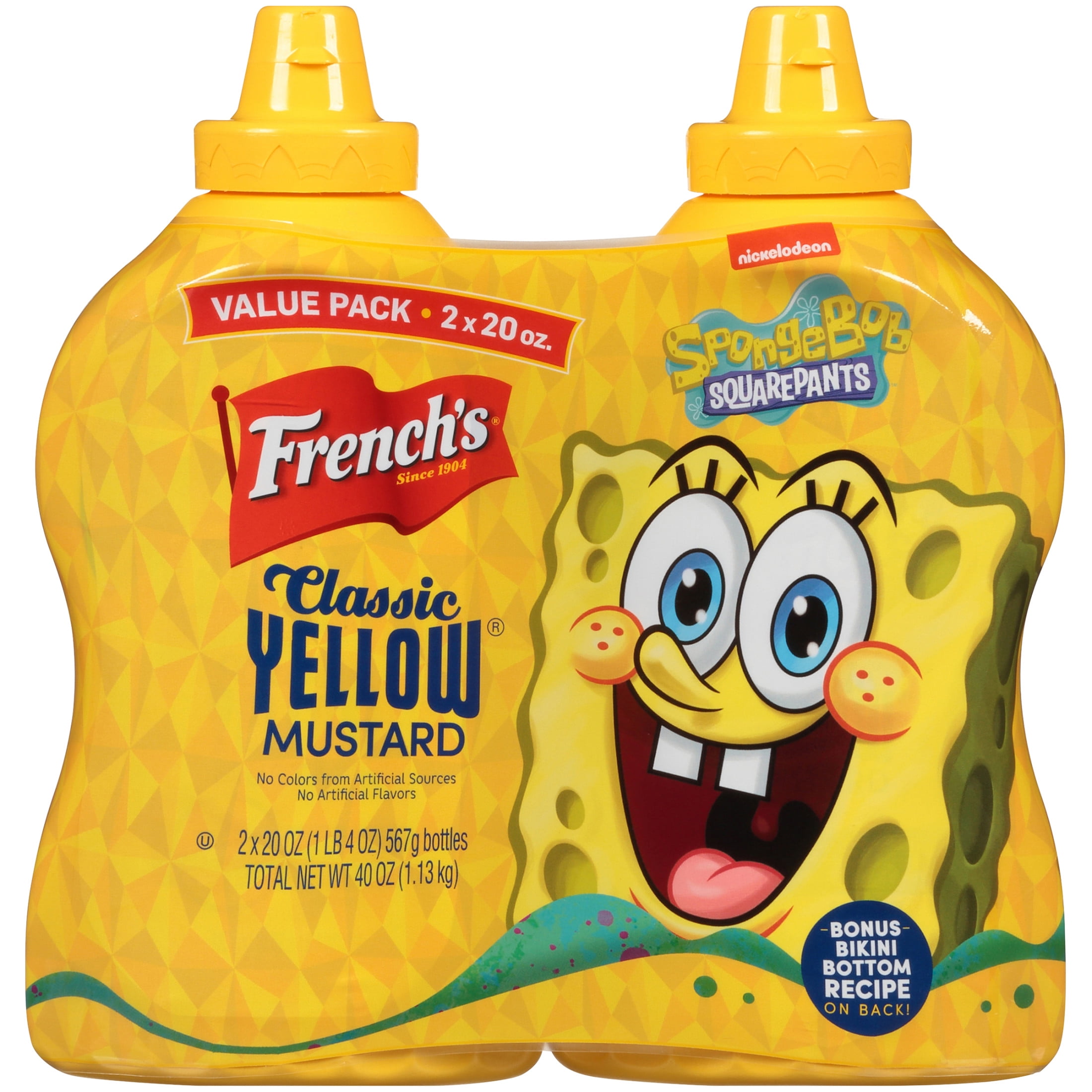 French's 100% Natural Classic Yellow Mustard Twinpack, 40.0 oz