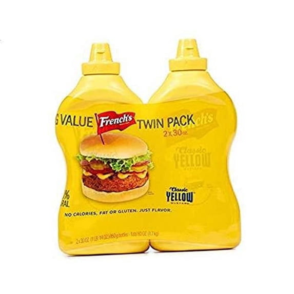 French's Classic Yellow Mustard; Big Value Twin Pack - 2 Count (30 oz.)