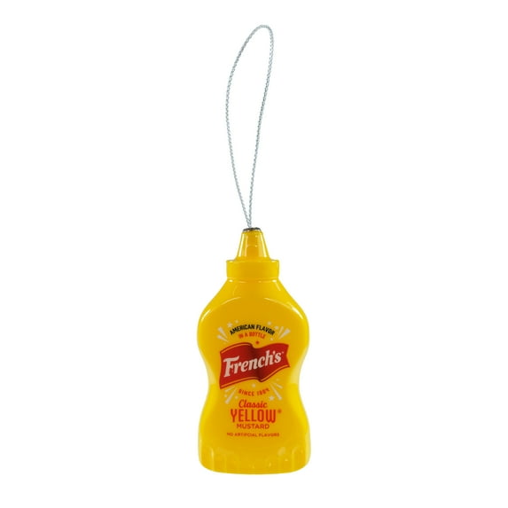 French's Classic Yellow Mustard Decopauge Christmas Ornament, yellow, Plastic, By Ruz