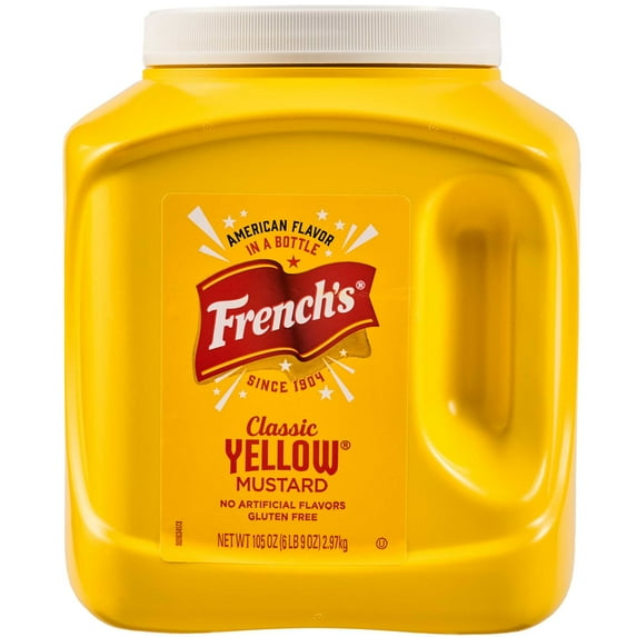 French's No Artificial Flavors Gluten Free Classic Yellow Mustard, 105.0 oz Cup