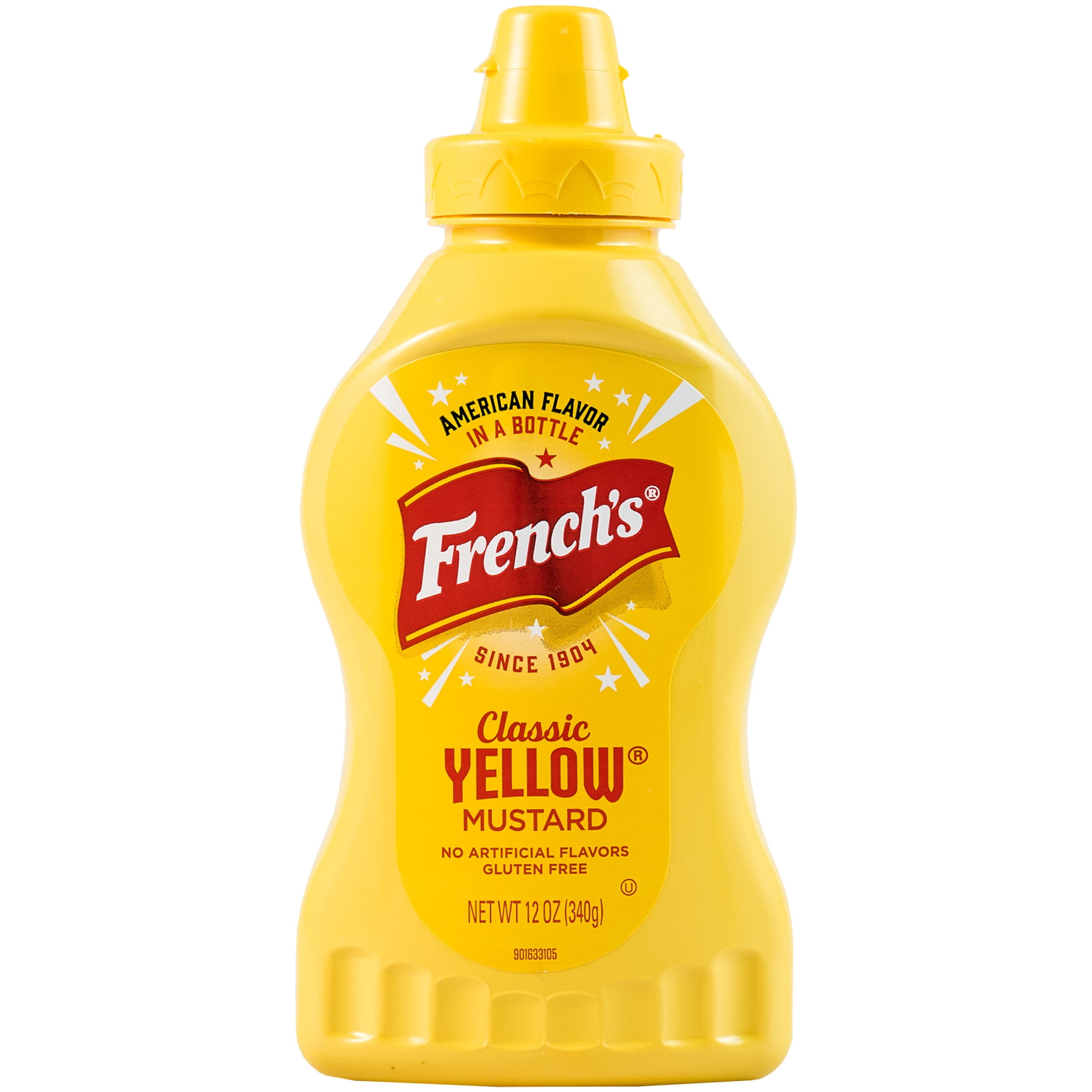 French's No Artificial Flavors Gluten Free Classic Yellow Mustard Table Top Squeeze Bottle, 12.0 oz Bottle