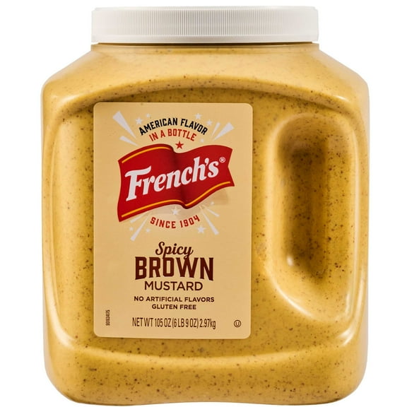 French's No Artificial Flavors Gluten Free Spicy Brown Mustard, 105.0 oz Cup