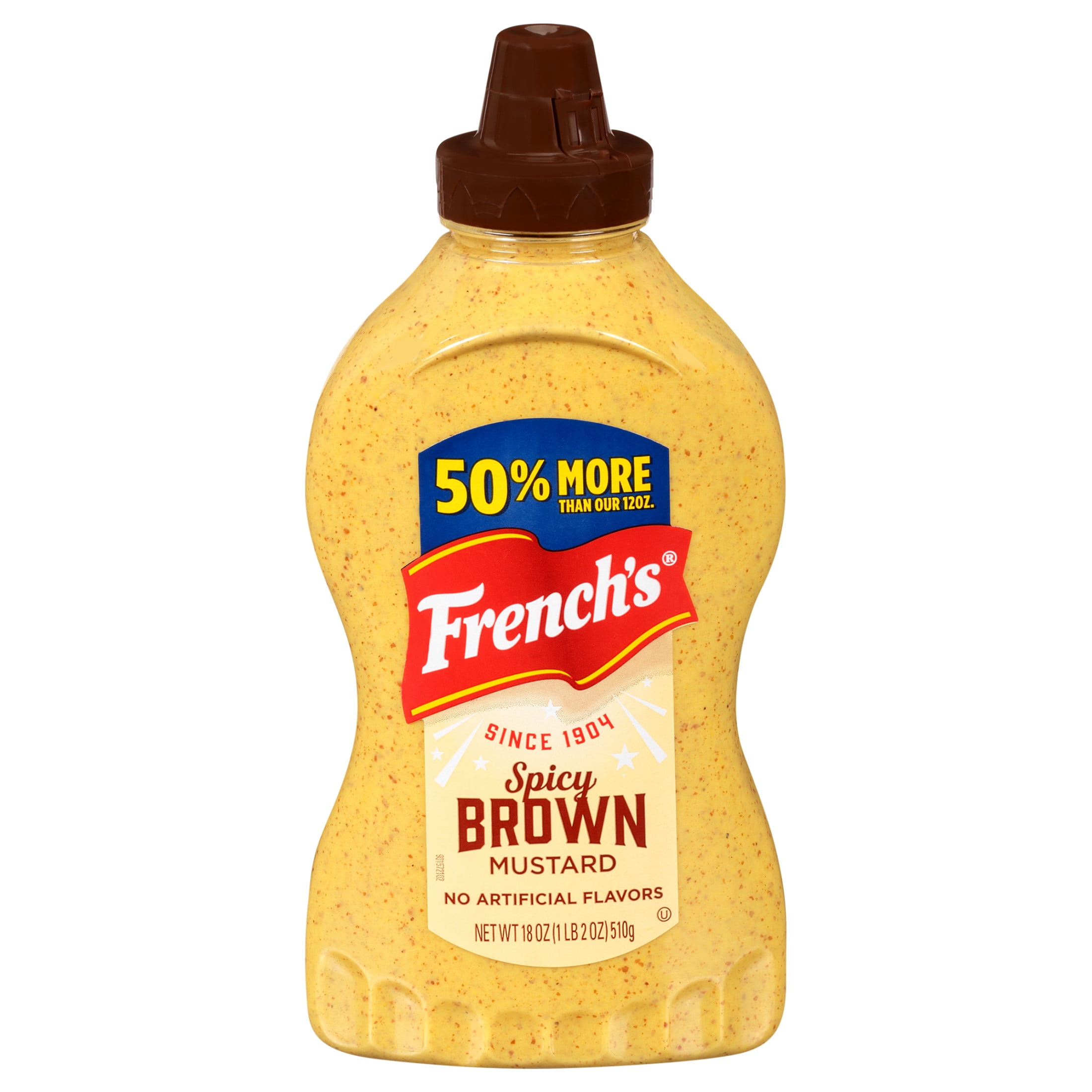 French's No Artificial Flavors Gluten Free Spicy Brown Mustard Squeeze Bottle, 18.0 oz Bottle