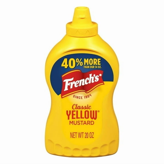 French's No Artificial Flavors Kosher Classic Yellow Mustard, 20.0 oz Bottle(Pack of 2)