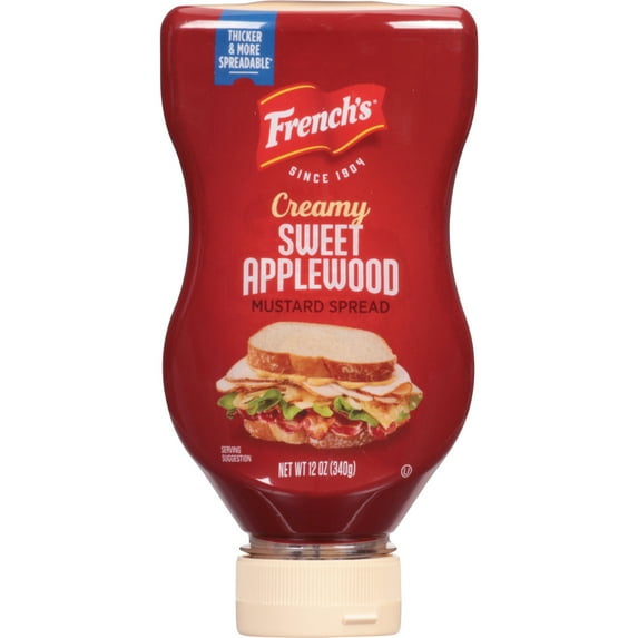 French's No Artificial Flavors Kosher Creamy Sweet Applewood Mustard Spread, 12.0 oz Bottle
