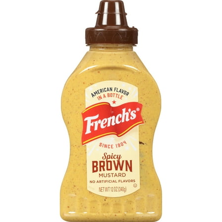 French's No Artificial Flavors Spicy Brown Mustard, 12.0 oz Bottle