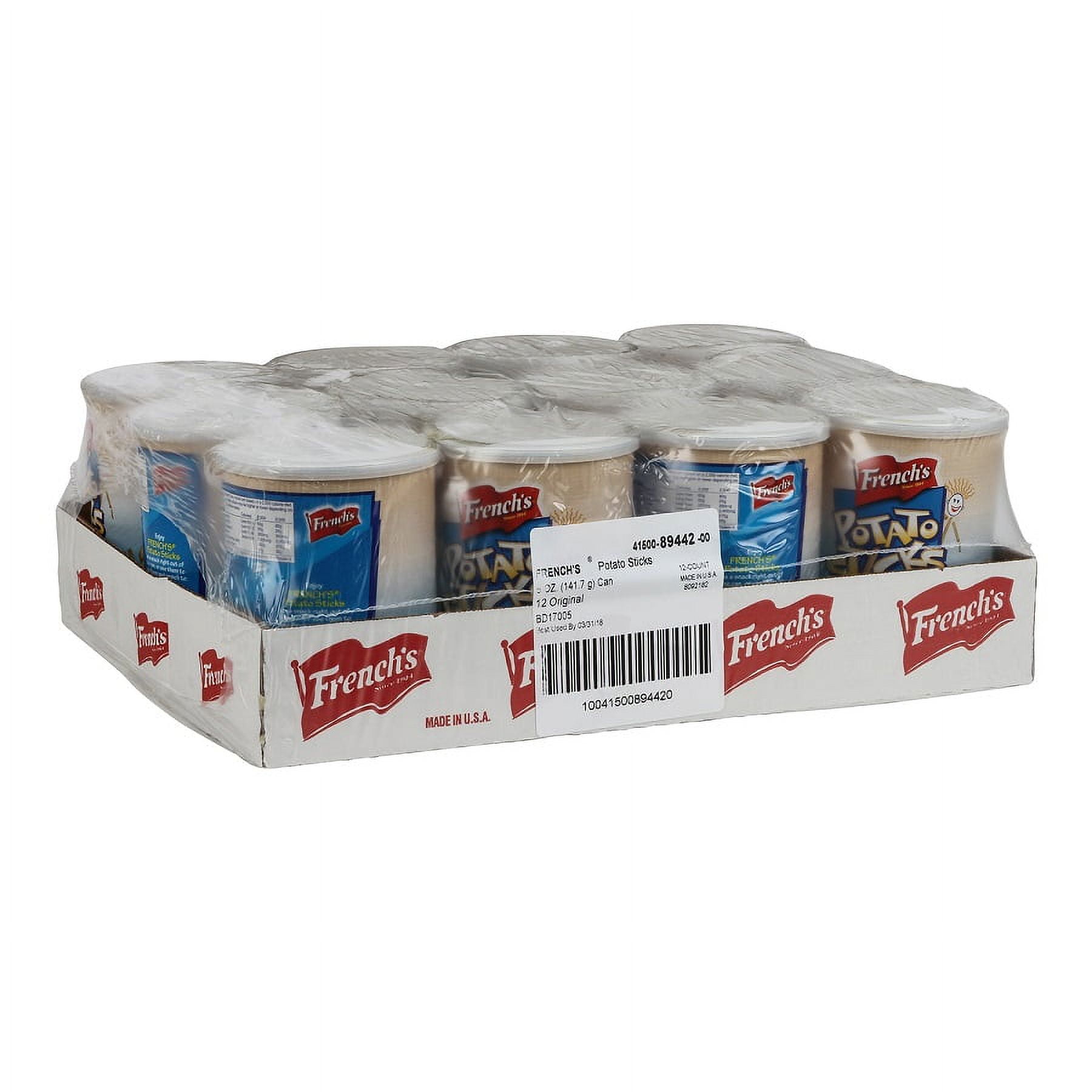 (12 pack) French's Kosher Original Potato Sticks, 5.0 oz Can