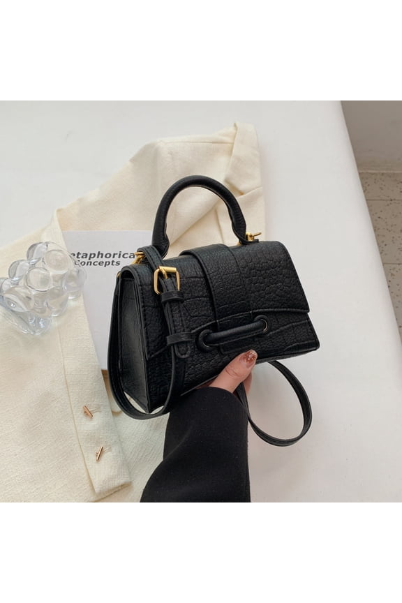 French style niche texture hand-held for women's 2024 spring/summer fashion crocodile pattern small square versatile trendy shoulder bag