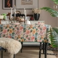 thumbnail image 1 of French tablecloth rectangular - plant-style floral printed jacquard fabric dining table, decorated with retro green flowers, 1 of 9