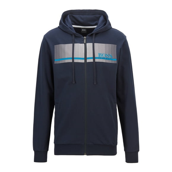 French-terry loungewear jacket with heat-sealed logo