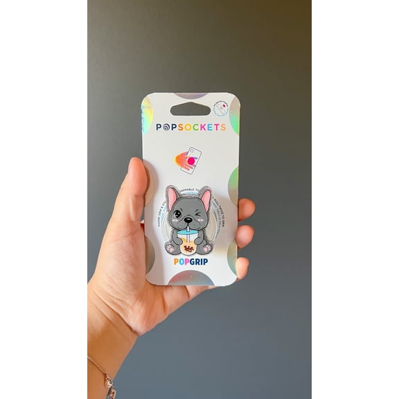Frenchie Boba Phone Grip, Phone Grip Holder, Halloween Aesthetic Accessory for iPhone