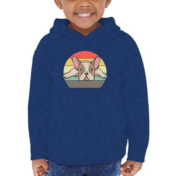 Frenchie Bulldog Retro Style Hoodie Toddler -Image by Shutterstock,  2 Toddler