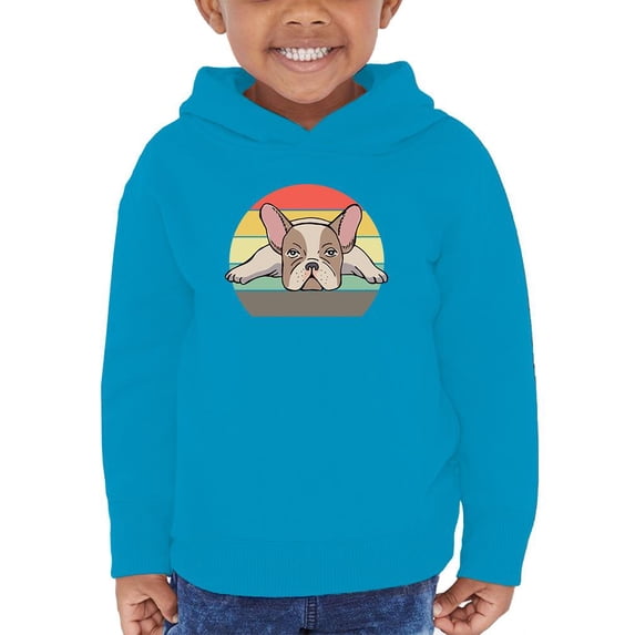 Frenchie Bulldog Retro Style Hoodie Toddler -Image by Shutterstock, 5 Toddler