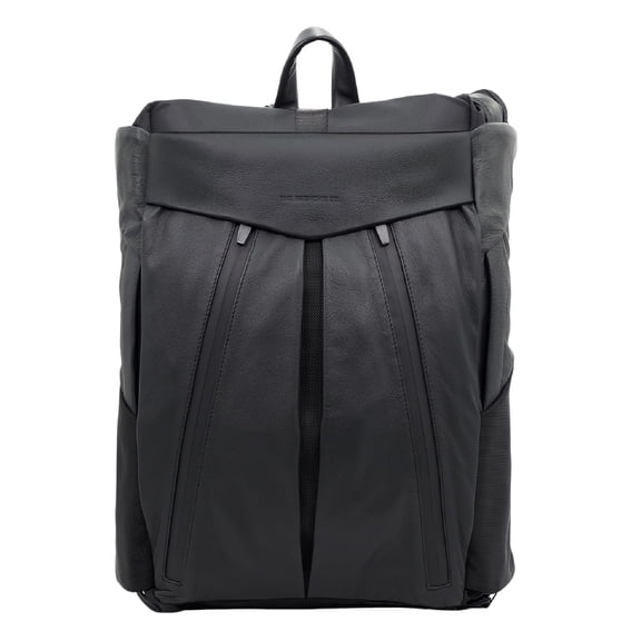 The Frenchie Co. - Anti-Theft Speed Backpack - Slim Minimalist Design - Hidden Zippers and Cut-Resistant Ballistic Nylon Construction - Full-Grain Italian Leather Trim