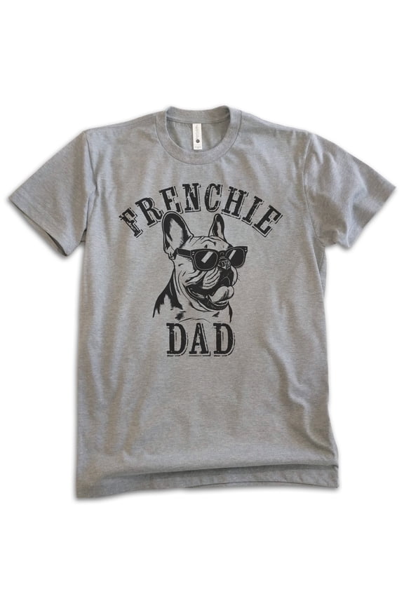 Frenchie Dad T-shirt, Unisex Men's Shirt, French Bulldog Owner, Best Dog Dad Gift, Dark Heather Gray, Large