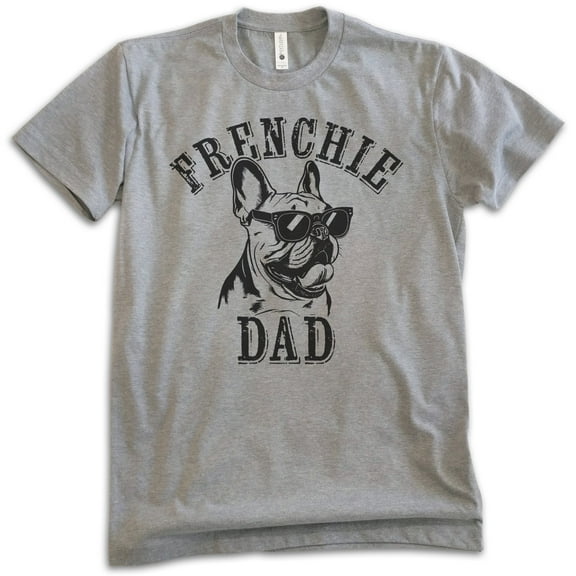 Frenchie Dad T-shirt, Unisex Men's Shirt, French Bulldog Owner, Best Dog Dad Gift, Dark Heather Gray, Large