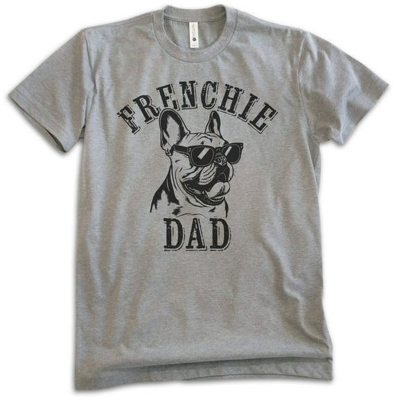 Frenchie Dad T-shirt, Unisex Men's Shirt, French Bulldog Owner, Best Dog Dad Gift, Dark Heather Gray, X-Large