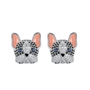 NEWEI Cute French Bulldog Earrings – Floral Dangle Dog Jewelry Gift For Dog Moms