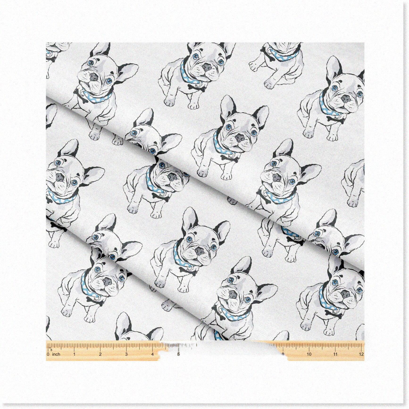 French bulldog fleece fabric 2025