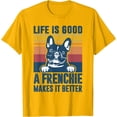 thumbnail image 1 of Frenchie Gifts for Dad Mom French Bulldog Softstyle Unisex T-Shirt,Gold Color,Size L, 1 of 5
