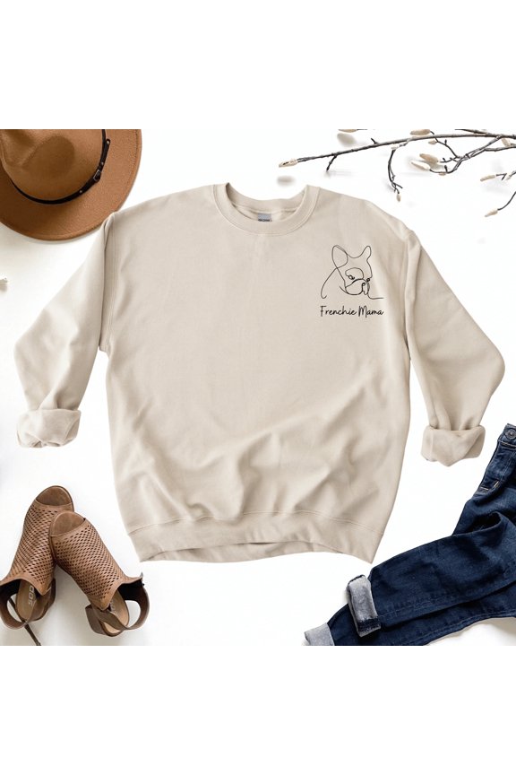 Frenchie Mama Pocket Sweatshirt French Bulldog Shirt